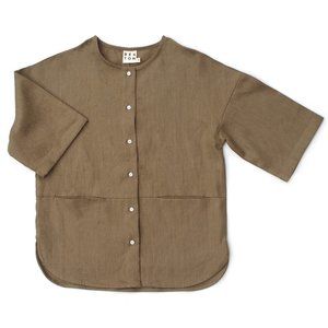 Beaton Linen Utility Shirt in Sage